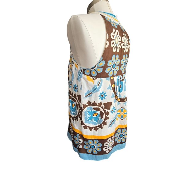 Nicole Miller Womens Floral Halter Top Crochet Neckline Boho Chic Medium JJ3948 - Picture 11 of 14